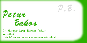 petur bakos business card